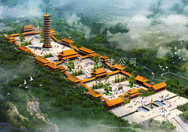 杭州大型寺庙规划鸟瞰图造价供应信息